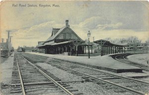 G45/ Kingston Massachusetts Postcard 1914 Railroad Depot Station