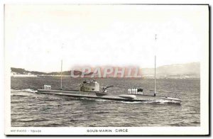 Postcard Old Boat Submarine Submarine Circe