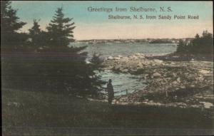 Shelburne NS Nova Scotia From Sandy Point Road c1910 Postcard rpx