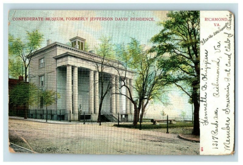 Circa 1900-06 Confederate Museum, Jefferson Davis House, Richmond, Louisiana P14 