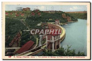 Postcard Old Dam Electricity & # 39Eguzon General view of the dam & # 39usine...