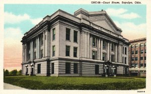 Vintage Postcard Court House Building Historic Landmark Sapulpa Oklahoma O.N.C.