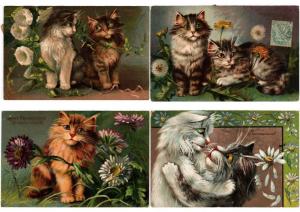 CATS CHATS KATZEN ILLUSTRATEUR ARTIST SIGNED Incl. LOUIS WAIN, BOULANGER 30 CPA 