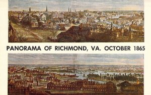 Civil War, 1865 Panorama of Richmond, Virginia after Capture, Old Postcard