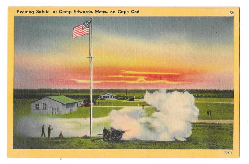 3 Camp Edwards Cape Cod MA Military Base Postcards Bayonet Drill Inspection