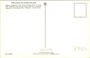 Twilight Coco Palms HI Nightly Ceremony Postcard unused (27167)