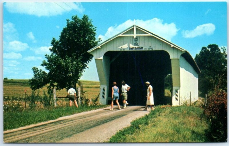 Postcard - Harshman Bridge - Eaton, Ohio