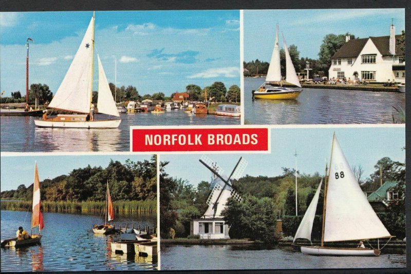 Norfolk Postcard - Views of The Norfolk Broads, Thorne Dyke, Filby Broad  MB241 