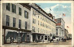 Hagerstown Maryland MD Arcade Bldg Washington Street c1910 Vintage Postcard