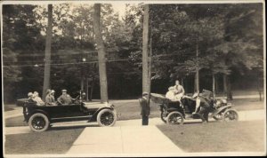 People Cars Names on Back Poland Springs Maine 1915 Real Photo Postcard