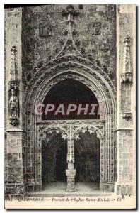 Postcard Old Quimperle Portrait From & # 39Eglise Saint Michel