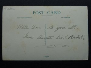 North Wales BANGOR Bishop's Walk & Town Hall - Old RP Postcard