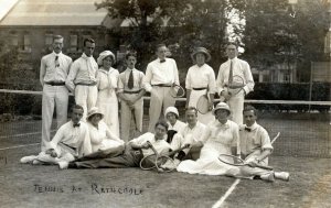 Tennis At Rathcoole Antique Irish Real Photo Postcard