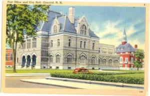 Post Office and City Hall in Concord ,New Hampshire, NH, Linen