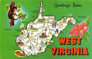 Greetings from West Virginia, USA Map Unused 