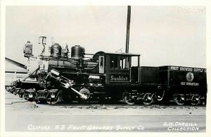 Railroad, Climax Engine No. 3, Fruit Growers Supply Company, Sunkist, RPPC