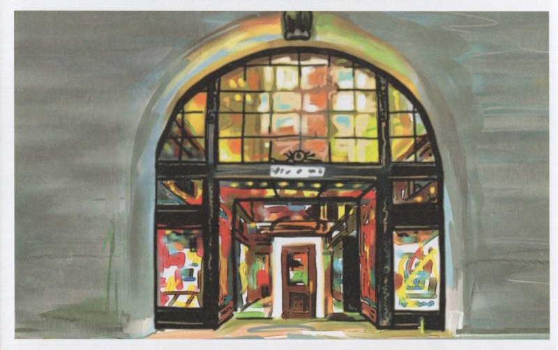 Rizzoli Bookstore New York City Book Shop Oil Painting Postcard