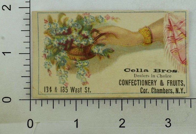 1880's-90's Cella Bros. Confectionery & Fruits Lady's Hand Forget-Me-Nots P101 