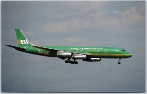 Airplane Braniff International McDonnell Douglas DC-8-62 Green Lime Postcard