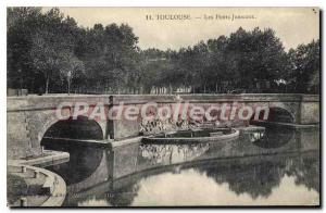 Postcard Old Toulouse The Twin Bridges