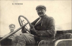 Auto Racing Henri Fournier Car Nice Close-Up c1910 Postcard