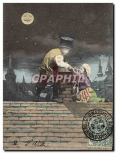 Old Postcard Fantasy Moon Children
