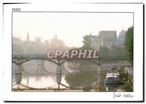 Modern Postcard Paris Seine on Pont des Arts Pont Neuf