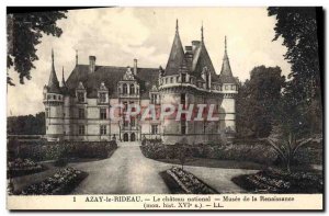 Old Postcard Azay le Rideau Chateau National