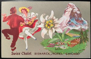 Vintage Postcard 1940's Bismarck Hotel, Swiss Chalet, Chicago, Illinois (IL)