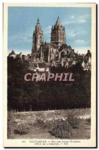 Old Postcard Coutances Eglise Saint Pierre Cote From & # 39Abside