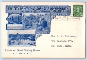 Victoria BC Canada Postcard The Victoria And Island Publicity Bureau 1956 Posted