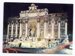 Italy Roma Fontana di Trevi Rome Fountain at Night Postcard 