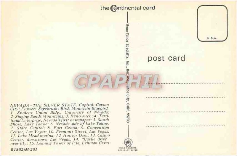 Modern Postcard Nevada The Silver State