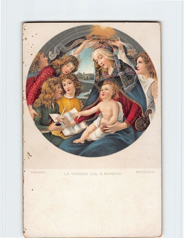 Postcard La Vergine Col. S. Bambino By Botticelli, Florence, Italy