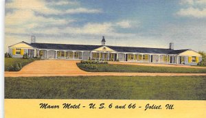 Manor motel Route 66 Joliet, Illinois, USA Turnpike Unused 