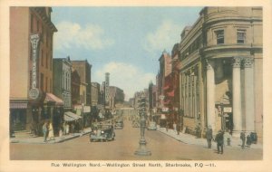 Sherbrooke PQ Canada Wellington Street North, Old Cars, Hotel WB Postcard