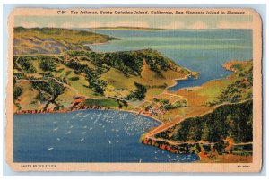 1941 Isthmus Santa Catalina Island Boat San Clemente Island California Postcard