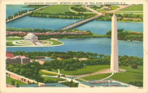 Washington DC Jefferson Memorial, Monument 1951 Linen Postcard Used