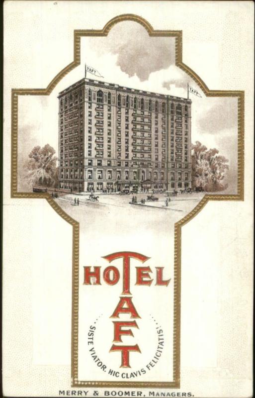 New Haven CT Hotel Taft Merry & Boomer Managers Adv Promo Postcard