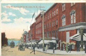 Canada St. John King Street from Head tramway & hospital double sided views card