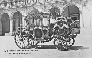 MEXICO~MAXIMILIANS STATE COACH~1940s REAL PHOTO POSTCARD