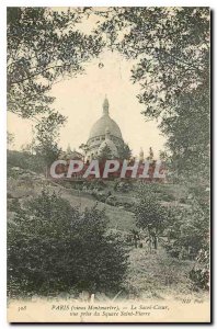 Old Postcard Paris Montmartre Sacre Coeur old view from the St. Peter Square