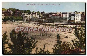 Old Postcard Dinard Overview On The Beach