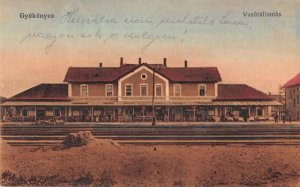 Gyekenyes Hungary Vasutallomas Train Station Vintage Postcard AA1634