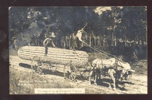 RPPC W.H. MARTIN EXAGGERATION IOWA COEN FARMING WAGON REAL PHOTO POSTCARD