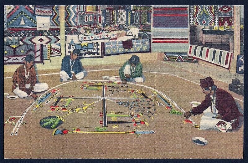 Navajo Whirling Log Sand Painting unused c1939