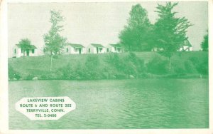 Terryville Connecticut Lakeview Cabins Vintage Postcard AA35335