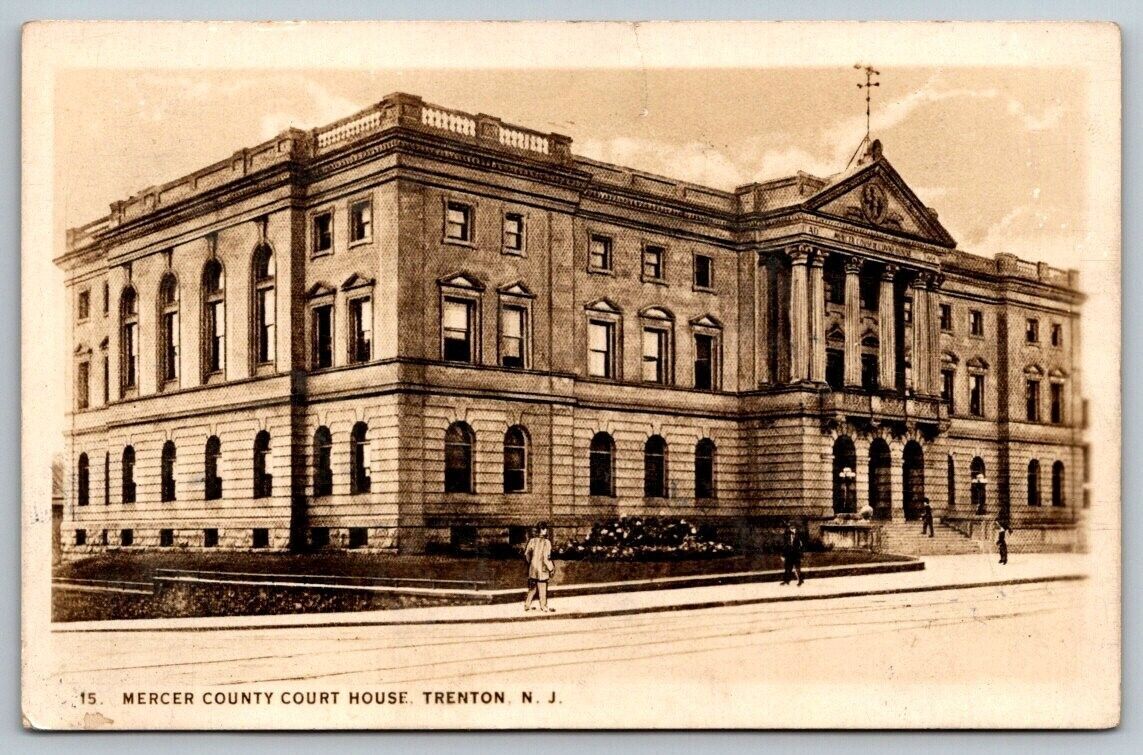 Mercer County Courthouse Trenton, New Jersey 1927 Postcard Europe United Kingdom Crown