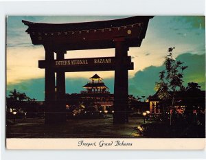 Postcard Entrance at Night International Bazaar Freeport Bahamas