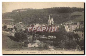 Old Postcard Louvesc General view and the Lake of the Grand Place